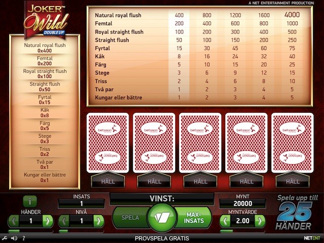 joker wild double up videopoker